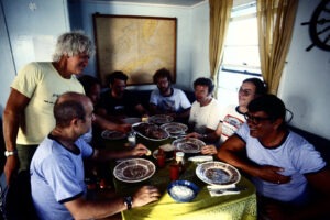 Bill Braker on Coral Reef Boat